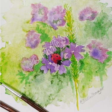 Verbena with Ladybug