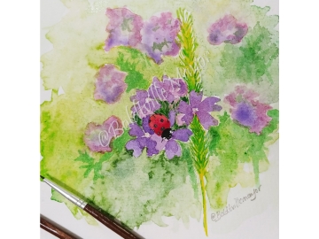 Verbena with Ladybug